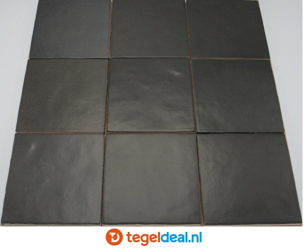 Wandtegels Equipe Magma Black Coal Art Vierkante Matte Zwarte